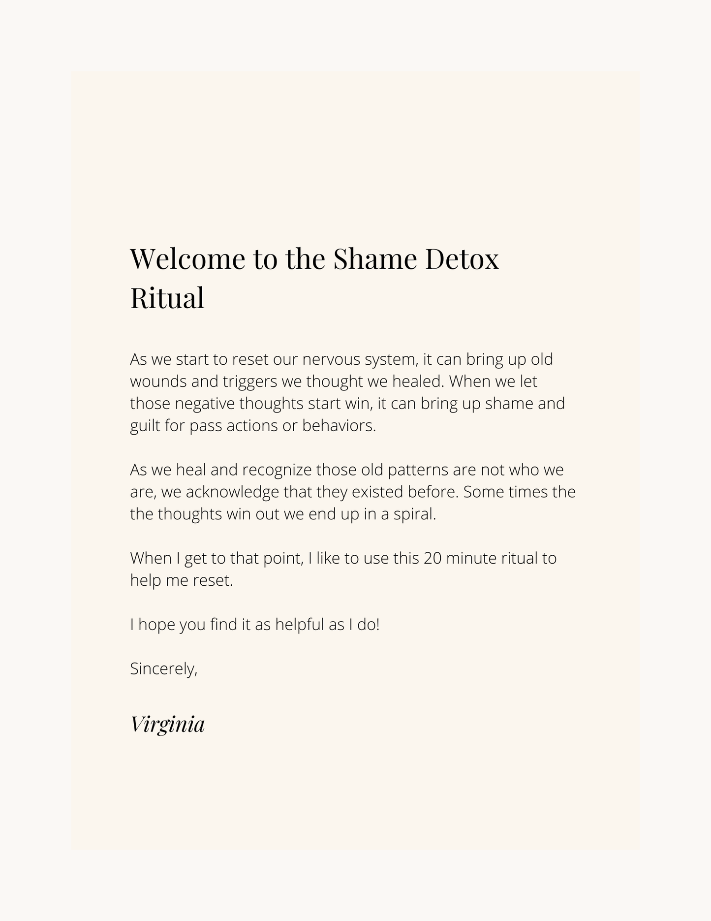 The Shame Detox Ritual